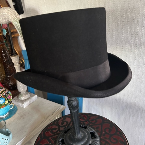 Vintage Black Wool Top Hat - Picture 4 of 8